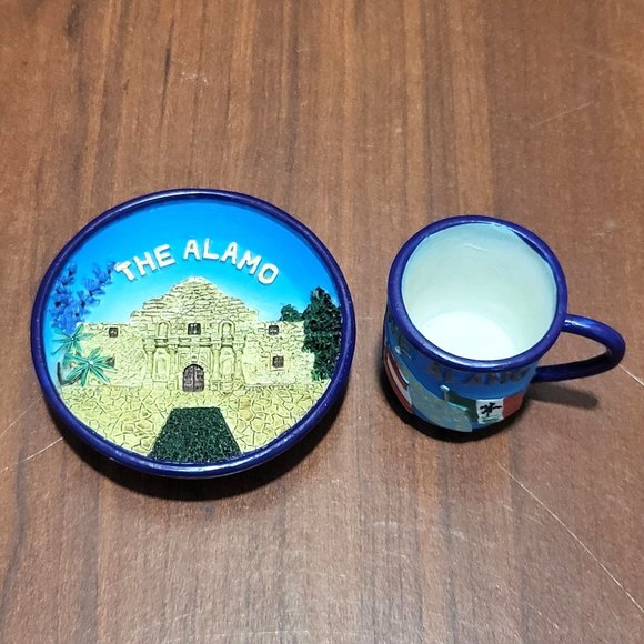 VTG SNCO Miniature Decorative The Alamo Plate & Mug Set 1999 - Picture 4 of 15